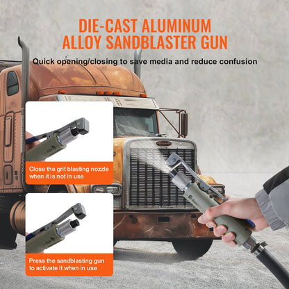 5 Gallon Sandblaster 60-110 PSI High Pressure Sandblaster with 4 Nozzles