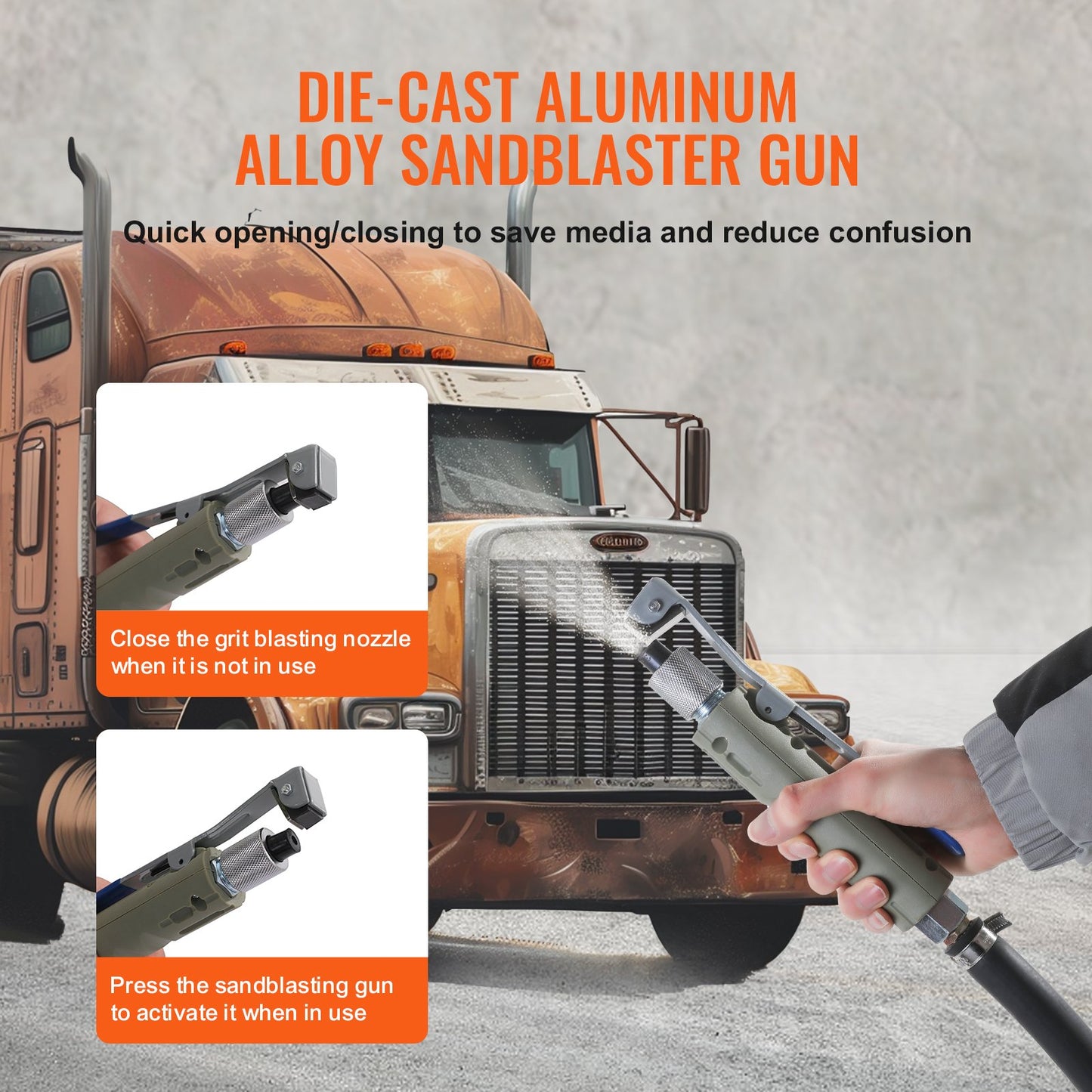 5 Gallon Sand Blaster, 60-110 PSI High Pressure Sandblaster, Portable Abrasive Blasting Tank, Air Sand Blasting Kit with 4 Ceramic Nozzles and Oil-Water Separator for Paint, Stain, Rust Removal