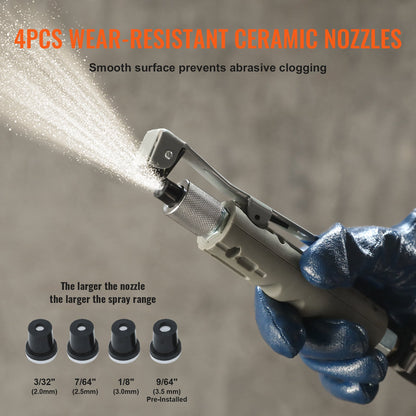 5 Gallon Sand Blaster, 60-110 PSI High Pressure Sandblaster, Portable Abrasive Blasting Tank, Air Sand Blasting Kit with 4 Ceramic Nozzles and Oil-Water Separator for Paint, Stain, Rust Removal