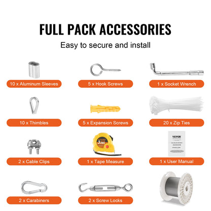 T304 Edelstahlkabel 1/8" 7x7 Stahldraht 100 Fuß Kabelgeländer