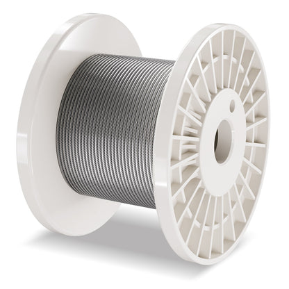 T304 Edelstahlkabel 1/8" 7x7 Stahldraht 100 Fuß Kabelgeländer