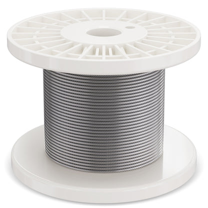 T304 Edelstahlkabel 1/8" 7x7 Stahldraht 100 Fuß Kabelgeländer