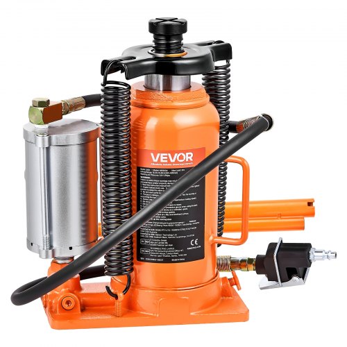 Air Hydraulic Bottle Jack, 20 Ton (44092 lbs) Capacity, 10.2-19.5 Inch Lifting Range, Pneumatic/Manual Heavy Duty Welded Bottle Jack with Pump for Car, SUV, Pickup, Truck, RV Auto Repair, Orange