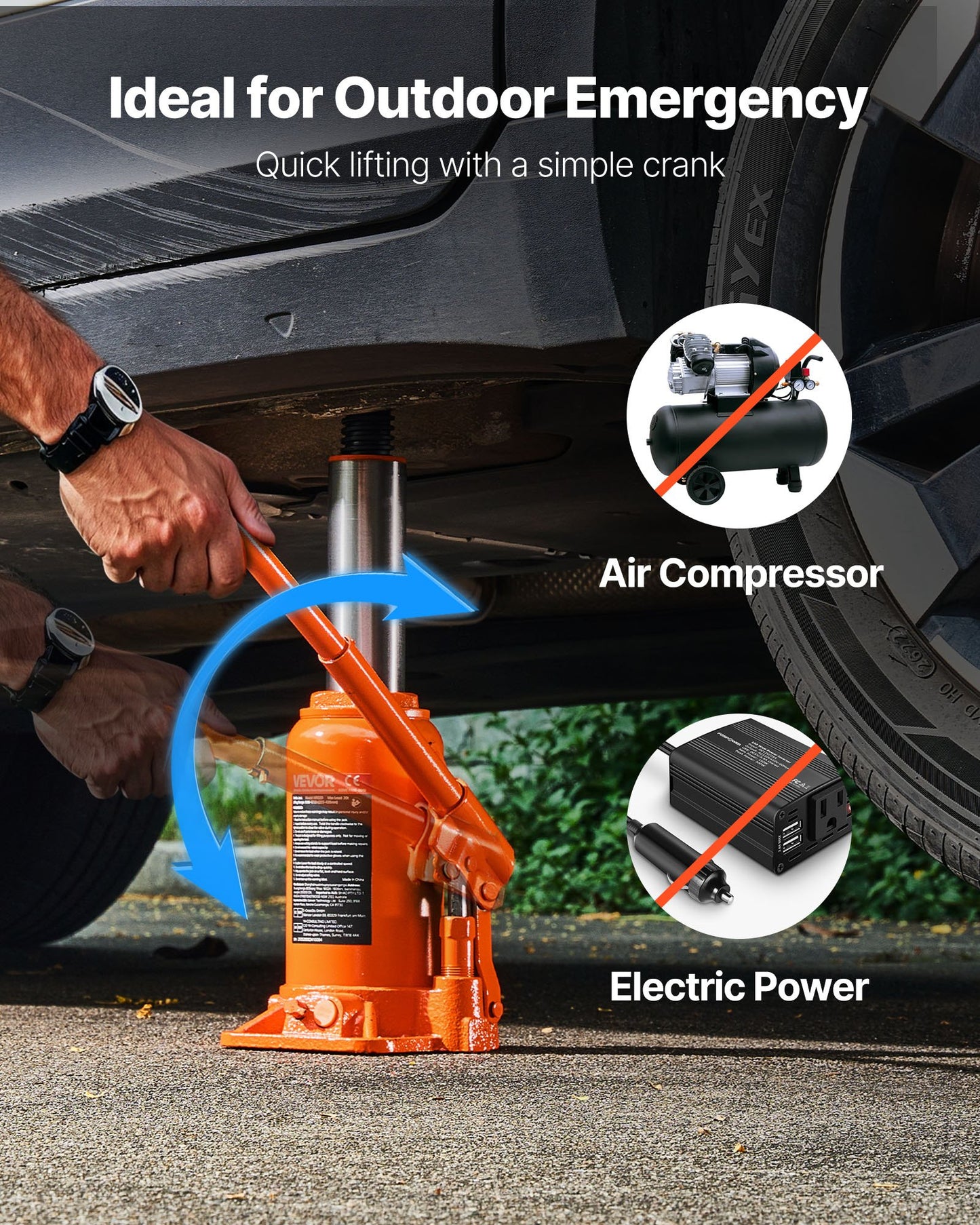 Hydraulic Bottle Jack, 20 Ton (44092 lbs) Capacity, 8.9-17.1 Inch Lifting Range, Heavy Duty Welded Bottle Jack for Car, SUV, Pickup, Auto Repair, House Lift and Agricultural Equipment, Orange