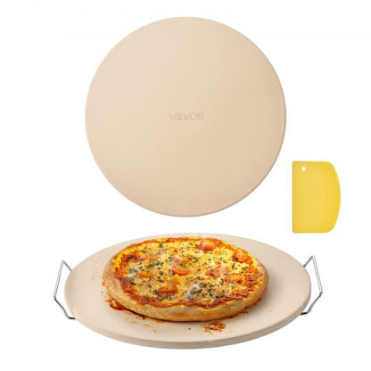 Pizza Stone, 16 in Round Pizza Stone, 0.67" Thick Extra Large Baking-Stone with Rack Stand, 1450℉ Heat-Resistant Cooking Stones, for Kitchen Oven, Baking Pizzas, BBQ Grill