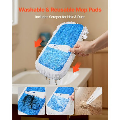 Sprühmopp, nachfüllbarer Wassertank, waschbares Mikrofaserpad für Holzböden | EU