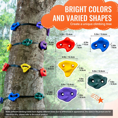 Ninja Tree Climbing Kit 12 Klettergriffe 6 Ratschengurte Kletterleiter