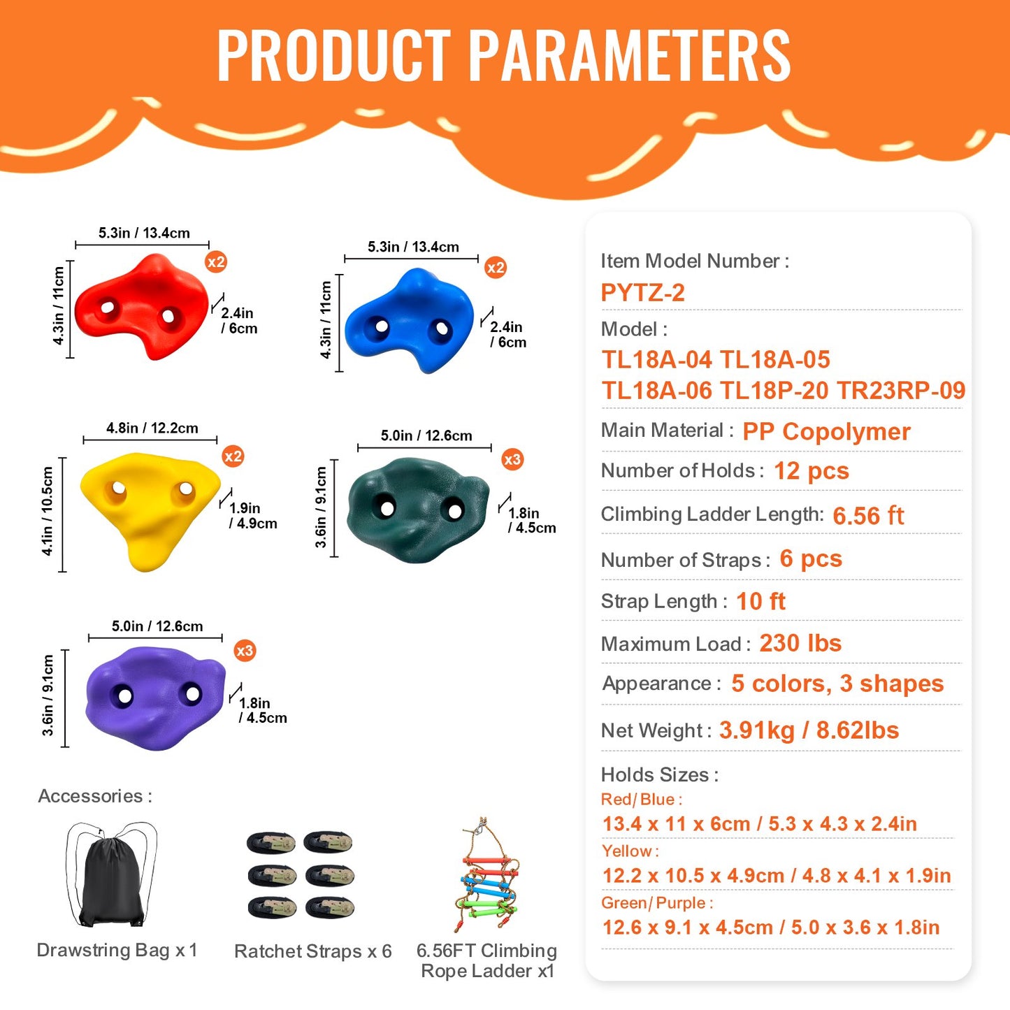 Ninja Tree Climbing Kit 12 Klettergriffe 6 Ratschengurte Kletterleiter