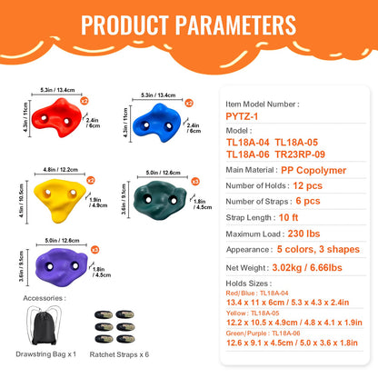 Ninja-Baumkletterset 12 Baumklettern hält 6 Outdoor-Gurte