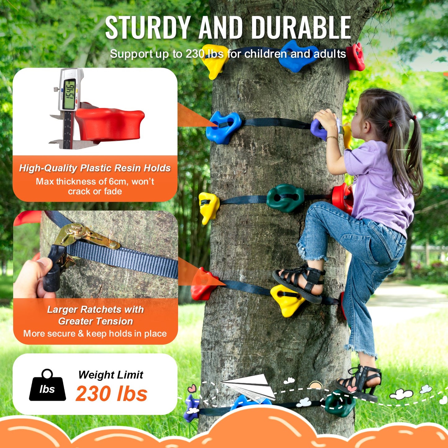 Ninja Tree Climbing Kit 20 Tree Climbing bietet Platz für 6 Outdoor-Gurte