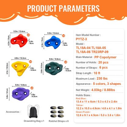 Ninja Tree Climbing Kit 20 Tree Climbing bietet Platz für 6 Outdoor-Gurte