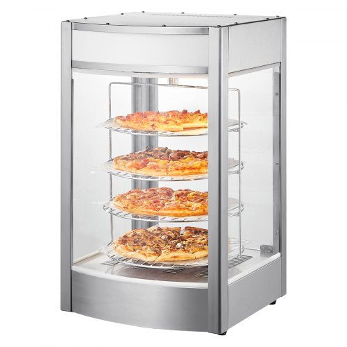 Food Warmer Display for 14" Pizza, 4-Tier Commercial Pizza Warmer Electric