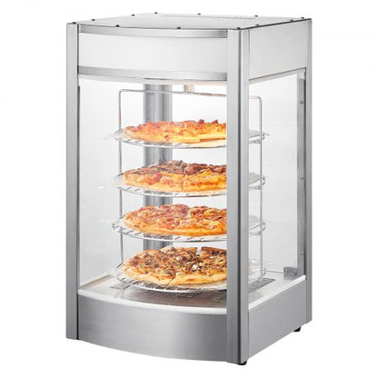 Food Warmer Display for 14" Pizza, 4-Tier Commercial Pizza Warmer Electric