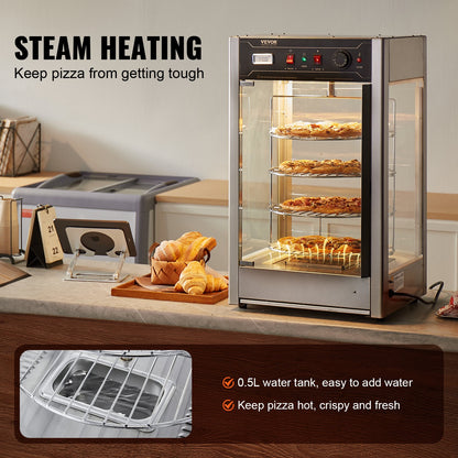 Food Warmer Display för 14" Pizza, 4-lagers kommersiell pizzavärmare elektrisk