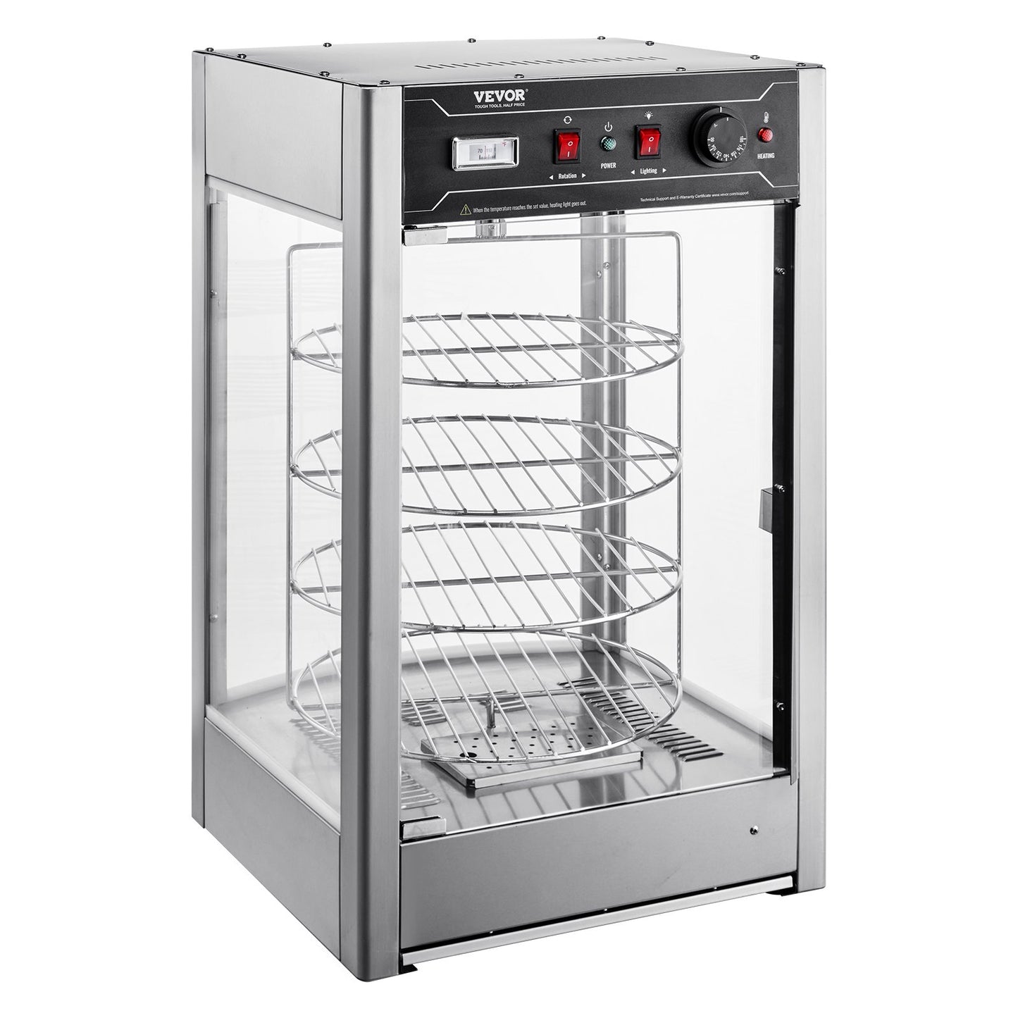 Food Warmer Display för 14" Pizza, 4-lagers kommersiell pizzavärmare elektrisk