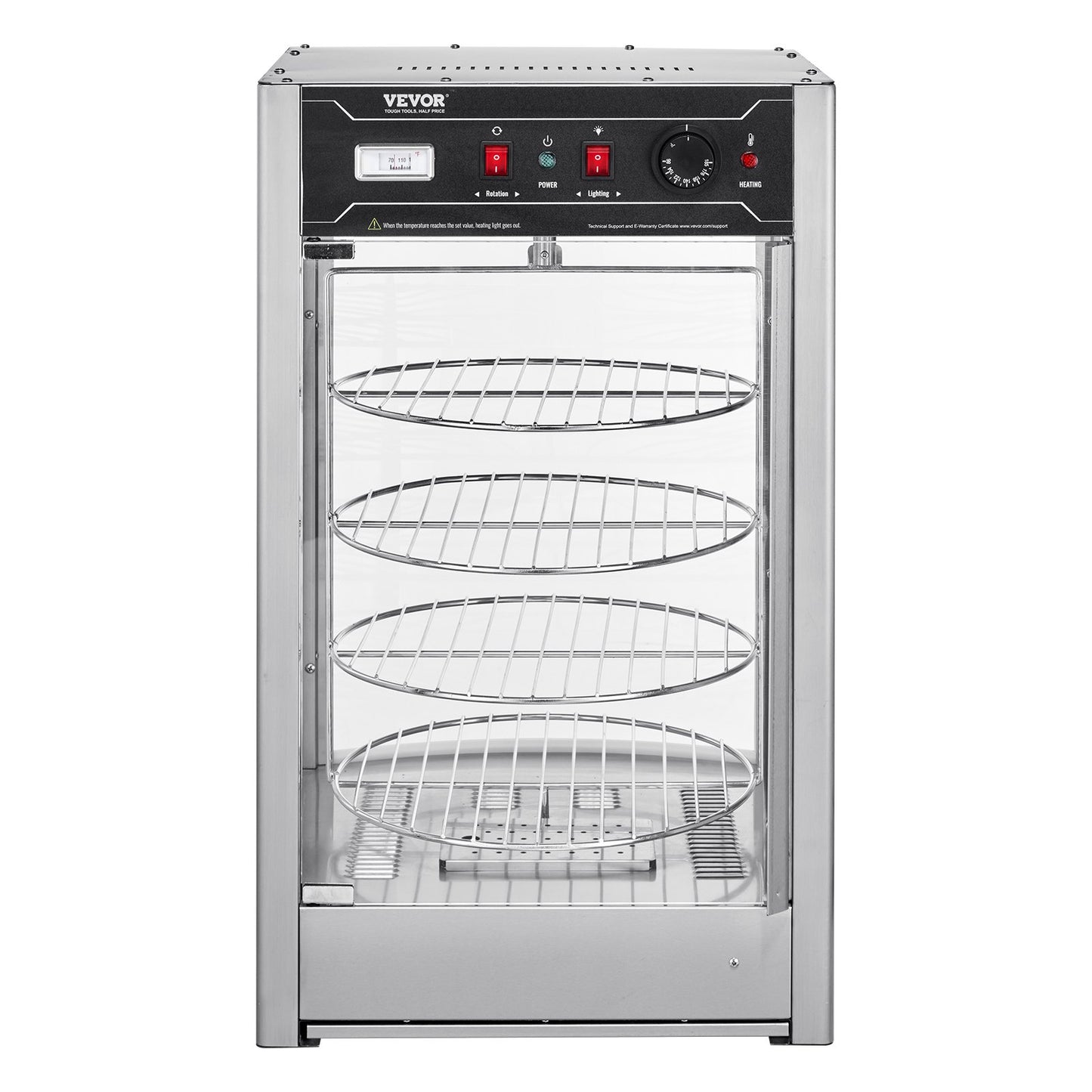 Food Warmer Display för 14" Pizza, 4-lagers kommersiell pizzavärmare elektrisk