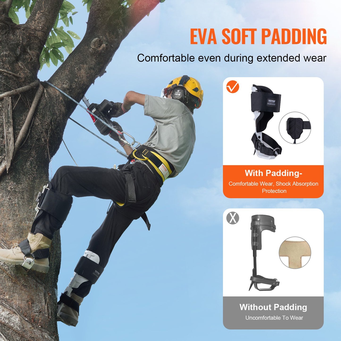 Tree Climbing Spikes Climbing Spurs Gear Aluminum Arborist Equipment White