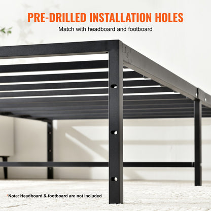 14 Inch Twin Metal Bed Frame Platform, No Box Spring Needed, Embedded Mattress Foundation with Steel Slat Support, Easy Assembly, Noise Free