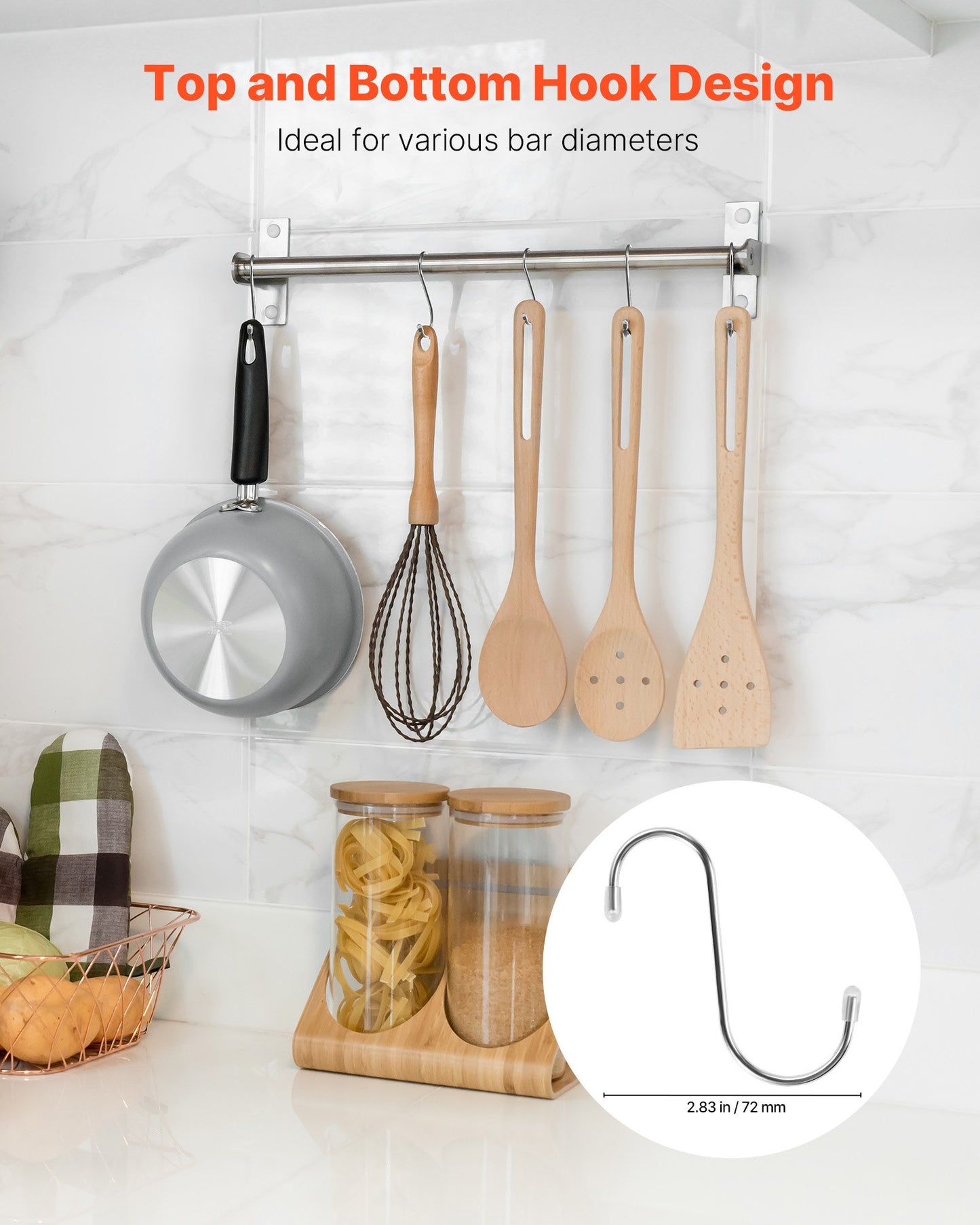 S Hooks 40 Pack, 3.4 Inch Metal S Shaped Hangers of 22.05 LBS Load Capacity, Heavy Duty Stainless Steel Hanging Hooks for Hanging Plants, Jeans, Clothes in Garden, Closet, Kitchen, Bathroom