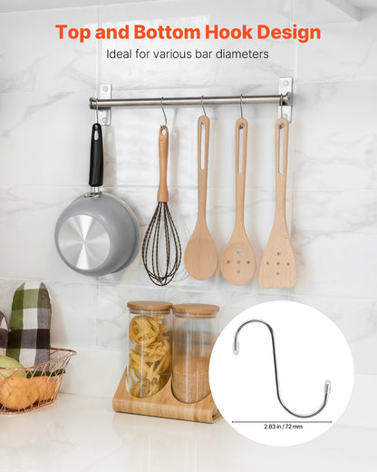 S Hooks 40 Pack, 3.4 Inch Metal S Shaped Hangers of 22.05 LBS Load Capacity, Heavy Duty Stainless Steel Hanging Hooks for Hanging Plants, Jeans, Clothes in Garden, Closet, Kitchen, Bathroom