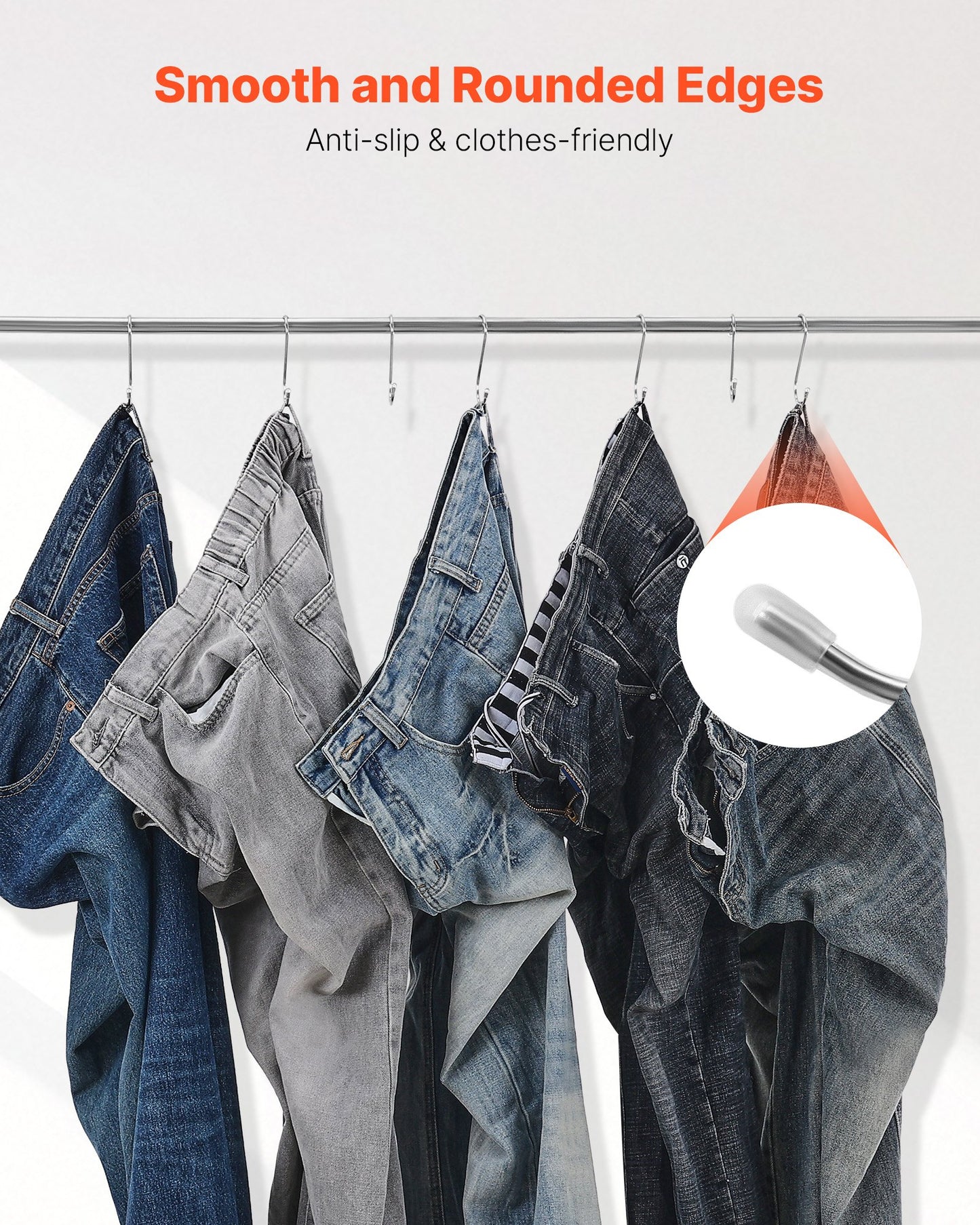 S Hooks 40 Pack, 3.4 Inch Metal S Shaped Hangers of 22.05 LBS Load Capacity, Heavy Duty Stainless Steel Hanging Hooks for Hanging Plants, Jeans, Clothes in Garden, Closet, Kitchen, Bathroom