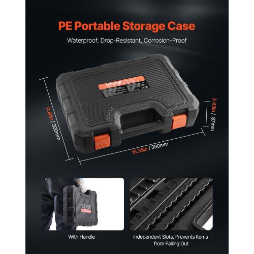 Bitsocket set 107-delad SAE och metrisk hex/torx/E-torx/manipulationssäker/extra lång |  EU