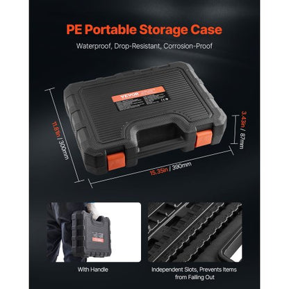 Bitsocket set 107-delad SAE och metrisk hex/torx/E-torx/manipulationssäker/extra lång |  EU