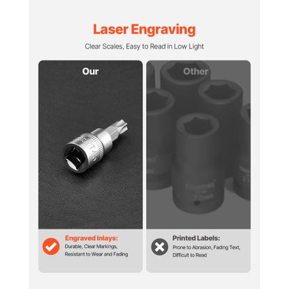 Bitsocket set 107-delad SAE och metrisk hex/torx/E-torx/manipulationssäker/extra lång |  EU