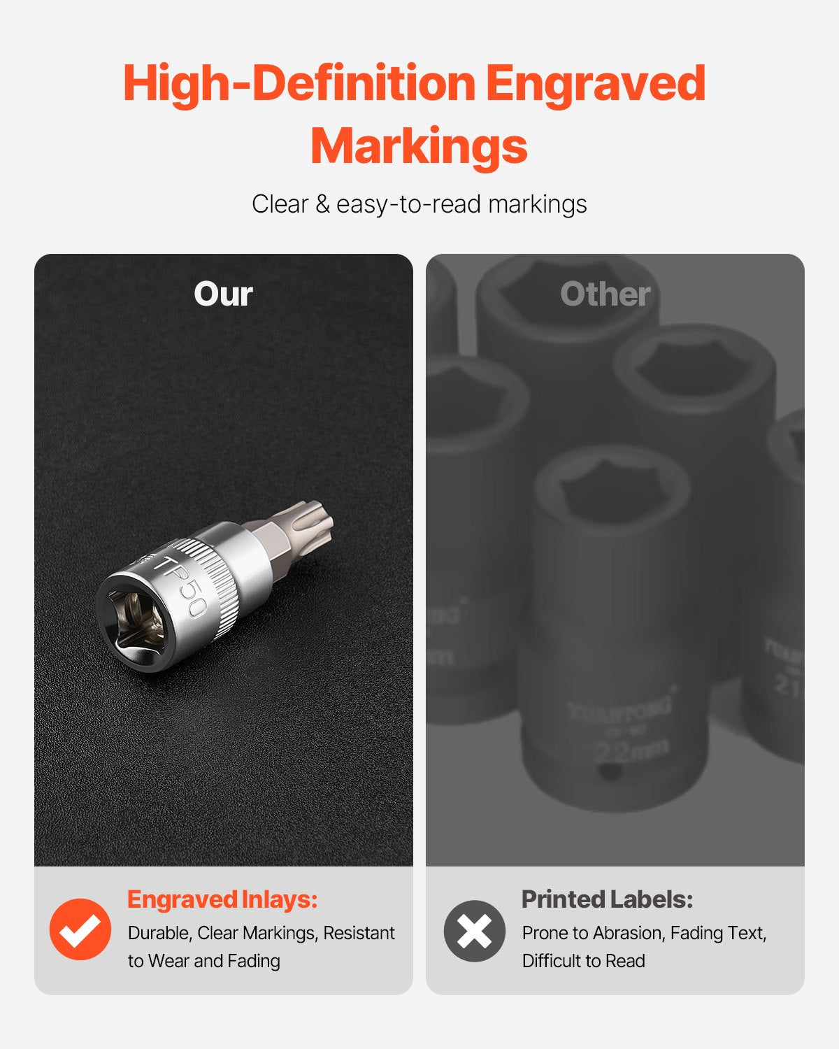 Torx Bits Socket Set 13-delad Star T8 - T60 Set S2 Legerat stål och Cr-V stål