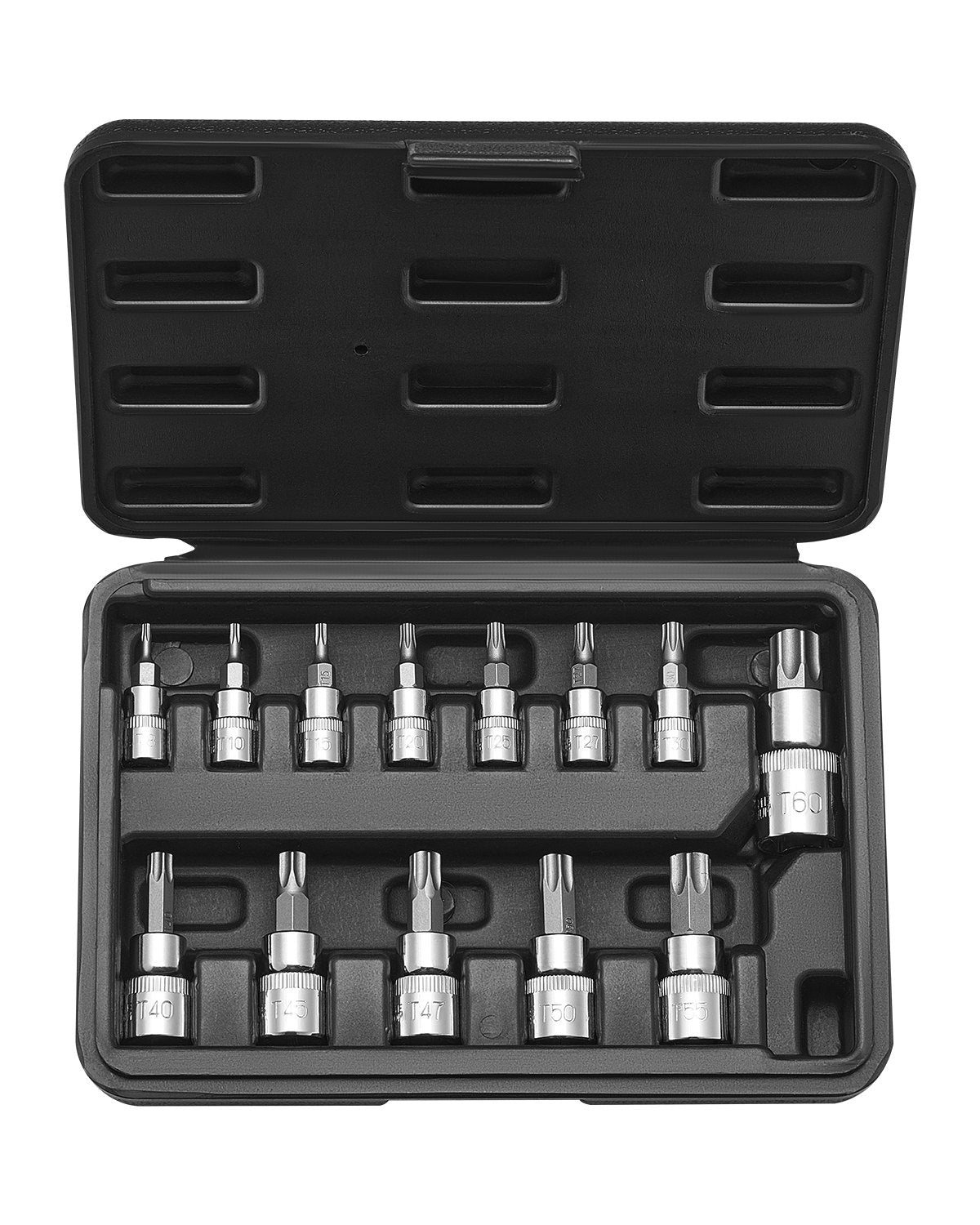 Torx Bits Socket Set 13-delad Star T8 - T60 Set S2 Legerat stål och Cr-V stål