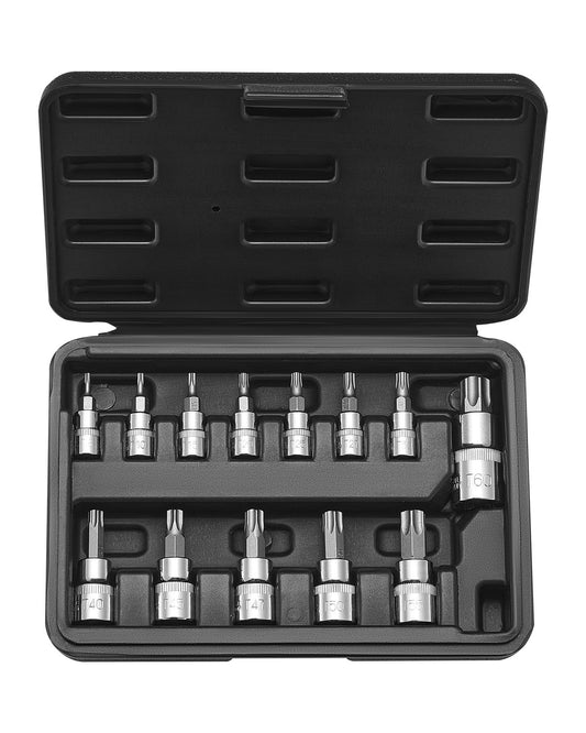 Torx Bits Socket Set 13-delad Star T8 - T60 Set S2 Legerat stål och Cr-V stål