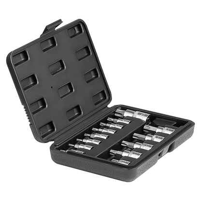 Torx Bits Socket Set 13-delad Star T8 - T60 Set S2 Legerat stål och Cr-V stål