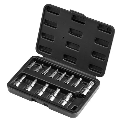 Torx Bits Socket Set 13-delad Star T8 - T60 Set S2 Legerat stål och Cr-V stål