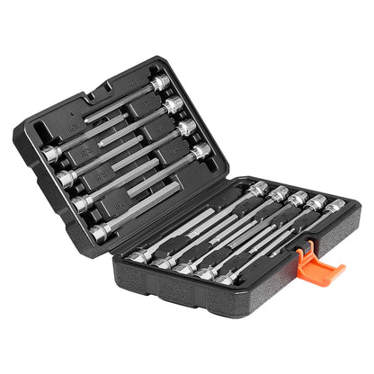 Extra long hex socket set 18-piece 3/8 inch Drive S2 Alloy steel Cr-V
