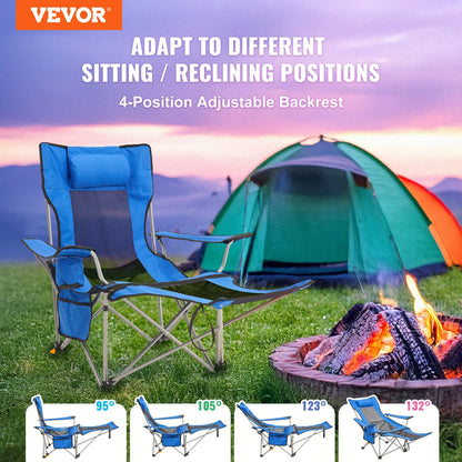 Liggande campingstol Bärbar stol 330 lbs Last för utomhus och hem