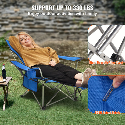 Liggande campingstol Bärbar stol 330 lbs Last för utomhus och hem