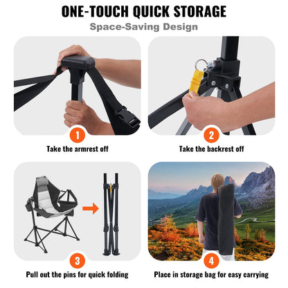 Campingstol Hängmatta Stol 300 lbs Lastkapacitet Hängmatta hopfällbar stol