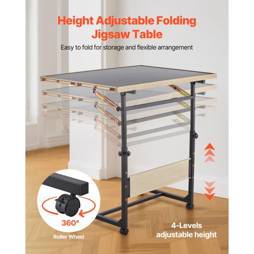 1500-bitars pusselbräde med ben, justerbart, bärbart trästicksåg, 86x63cm