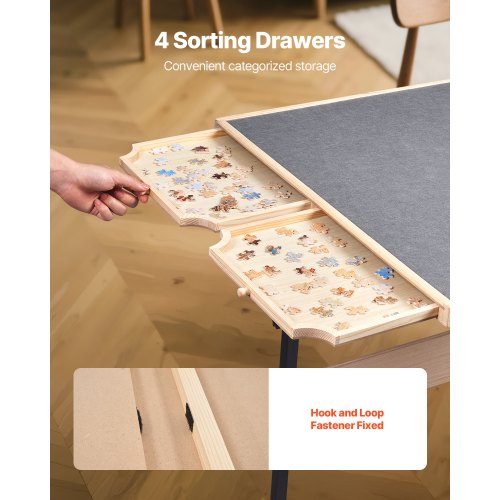 1500-bitars pusselbräde med ben, justerbart, bärbart trästicksåg, 86x63cm