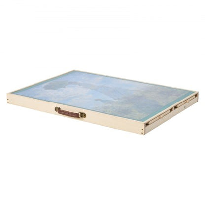 1500-bitars pusselbräde med fällbara ben, bärbart trästicksåg, 86x63cm