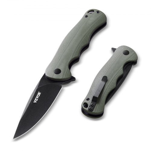 Folding Pocket Knife, 3.5 in/8.8 cm D2 Steel Blade, G10 Handle Small EDC Knife with Pocket Clip, Sharp Camping Survival Hiking Knife, 3.84 oz/0.1 kg Easy to Carry for Men Women Self Defense