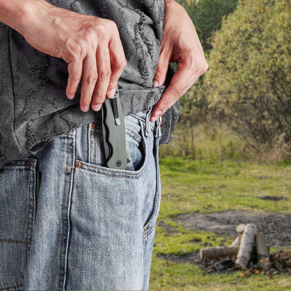 Folding Pocket Knife, 3.5 in/8.8 cm D2 Steel Blade, G10 Handle Small EDC Knife with Pocket Clip, Sharp Camping Survival Hiking Knife, 3.84 oz/0.1 kg Easy to Carry for Men Women Self Defense