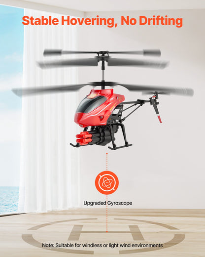 RC Helicopter, 2.4GHz Flying Remote Control Helicopter with Shooting Mode, 3.5 Channel RC Airplane for Kid, Altitude Hold, One-Key Takeoff/Landing & LED Lights, Toys for Kids Ages 14 and up
