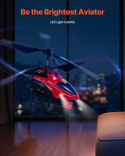RC Helicopter, 2.4GHz Flying Remote Control Helicopter with Shooting Mode, 3.5 Channel RC Airplane for Kid, Altitude Hold, One-Key Takeoff/Landing & LED Lights, Toys for Kids Ages 14 and up