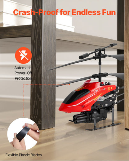 RC Helicopter, 2.4GHz Flying Remote Control Helicopter with Shooting Mode, 3.5 Channel RC Airplane for Kid, Altitude Hold, One-Key Takeoff/Landing & LED Lights, Toys for Kids Ages 14 and up