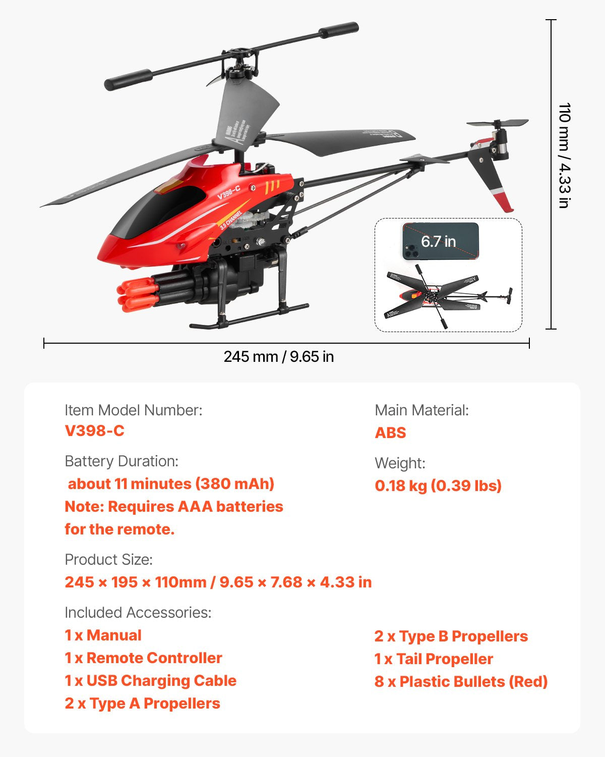 RC Helicopter, 2.4GHz Flying Remote Control Helicopter with Shooting Mode, 3.5 Channel RC Airplane for Kid, Altitude Hold, One-Key Takeoff/Landing & LED Lights, Toys for Kids Ages 14 and up