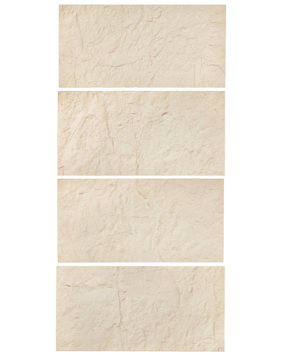 3D-Wandpaneele, 4er-Pack, 122 x 61 cm, PU-Steinoptik, 32 Quadratfuß Deckkraft, Steingelb