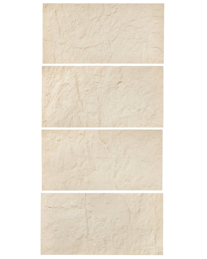 3D-Wandpaneele, 4er-Pack, 122 x 61 cm, PU-Steinoptik, 32 Quadratfuß Deckkraft, Steingelb