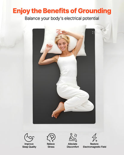 Earthing mat 73 x 54 in grounding mat with cord for sleep energy anxiety