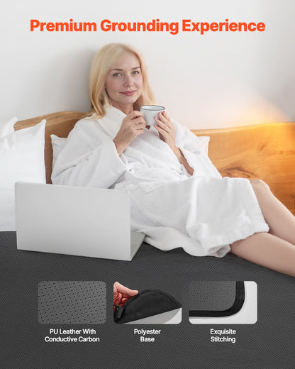 Earthing mat 73 x 54 in grounding mat with cord for sleep energy anxiety